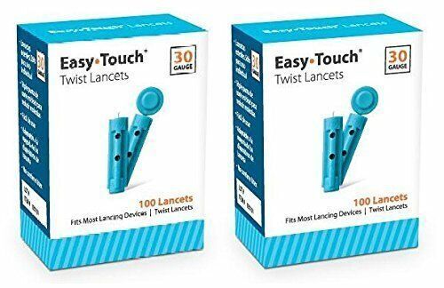 Easy Touch Twist Lancets Triple Bevel Cut Sterile Latex Free 100 ct  30G X 4