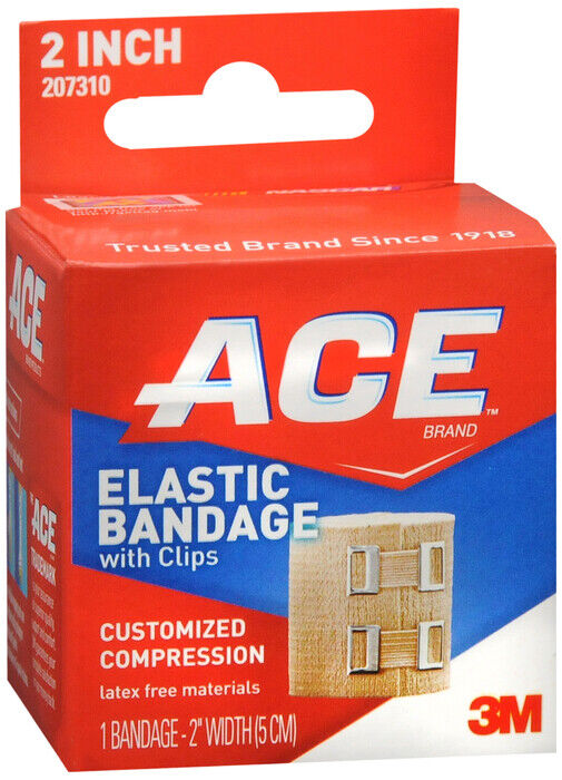 ACE ELASTIC BANDAGE W/CLIP 2INCH