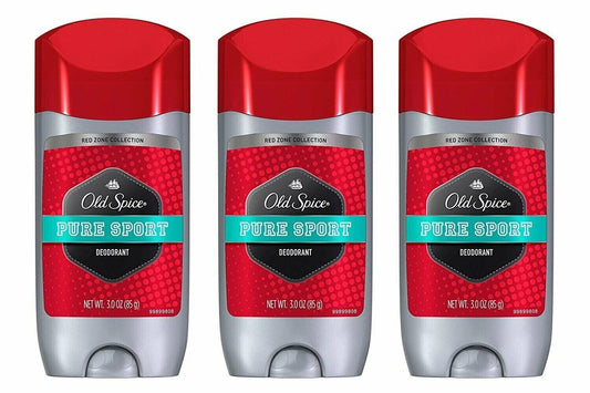 Old Spice Mens Deodorant Red Zone Collection Pure Sport Fragrance 3 oz Pack of 3