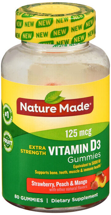 VITAMIN D3 125MCG GUMMY 80CT NATURE MADE