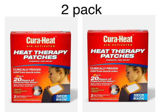 Cura-Heat Heat Therapy Patches Powerful Pain Relief Air-Activated 3 ct Pack of 2