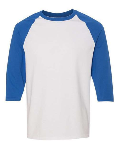 Gildan 5700 Men's Baseball T-Shirt 3/4 Sleeve Raglan Color Block Cotton Blank