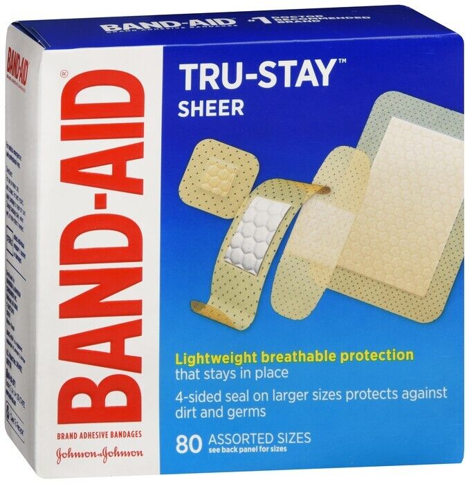 BAND-AID Sheer Strips Assorted 80 Each