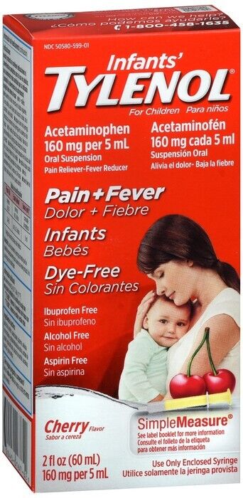 Tylenol Infants Pain & Fever Reliever Cherry - Dye-Free 2 fl oz