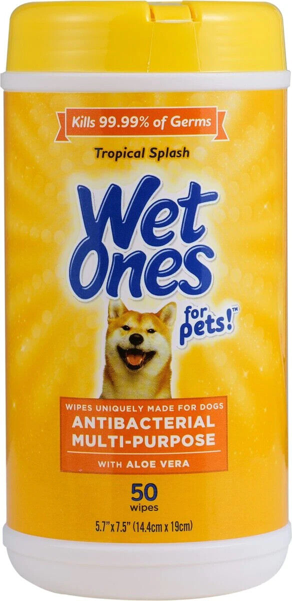 Wet Ones Tropical Splash Multi Purpose Dog Wet Wipes 50 ct