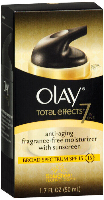 OLAY TOTAL EFFECTS CREAM UV FRAGRANCE FREE  1.7oz  SPF 15