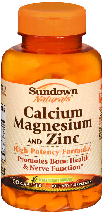 CALCIUM/MAG/ZINC CAPLET 100CT SUNDWN   calcium/magnesium/zinc ORAL TABLET 333-13