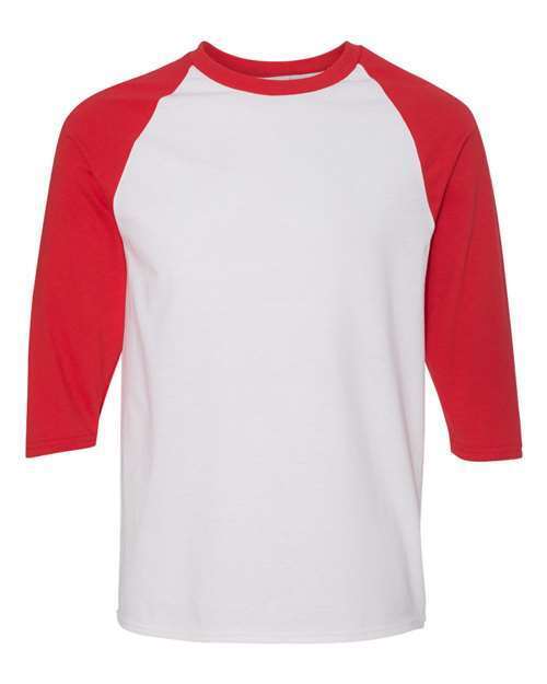 Gildan 5700 Men's Baseball T-Shirt 3/4 Sleeve Raglan Color Block Cotton Blank