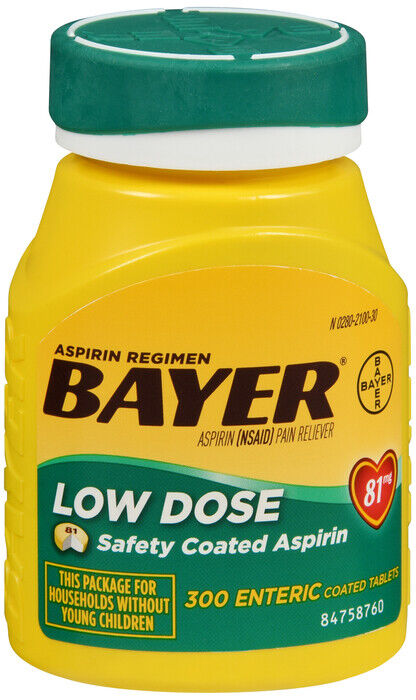 BAYER ASPIRIN LOW DOSE REGIMEN TABLET 300CT   aspirin ORAL TABLET DR 81 MG