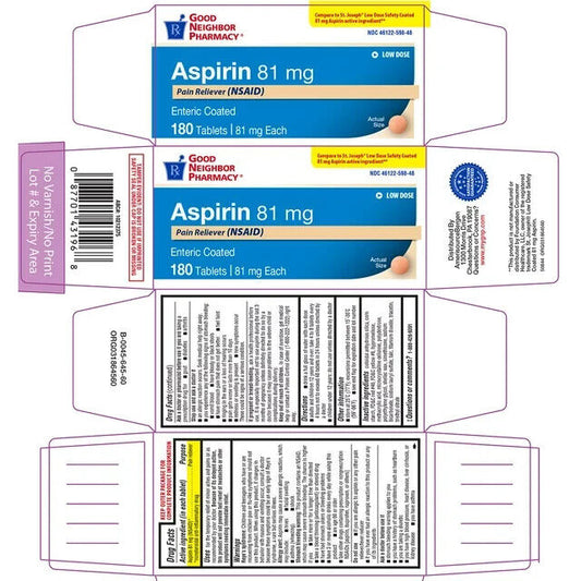 GNP ASPIRIN ENTERIC COATED 81MG TAB 180CT