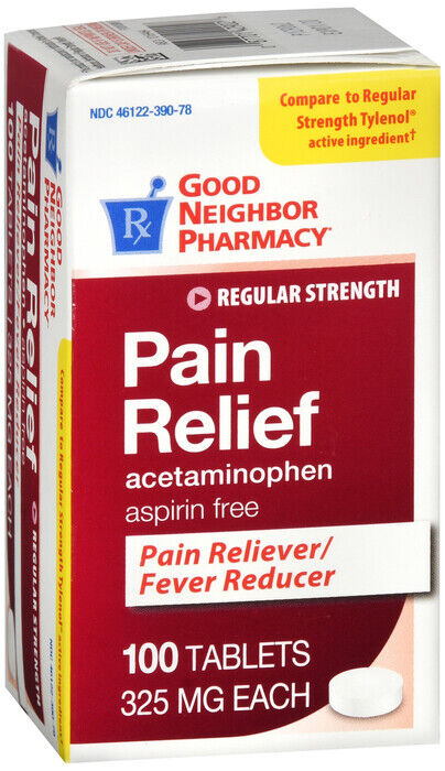 GNP Pain Relief 325MG TAB 100CT   acetaminophen ORAL TABLET 325 MG