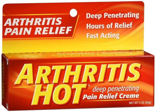 Arthritis Hot Pain Relief Creme Deep Penetrating Fast Acting 3 Ounce Pack of 6