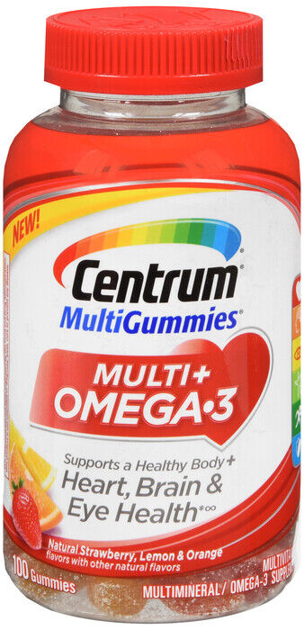 CENTRUM MULTI+OMEGA-3 GUMMIES 100CT