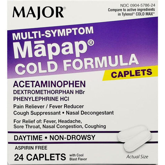 MAPAP MULTI-SYMPTOM COLD FORMULA, ACETAMINOPHEN 325 MG 24 CAPLETS BY MAJOR