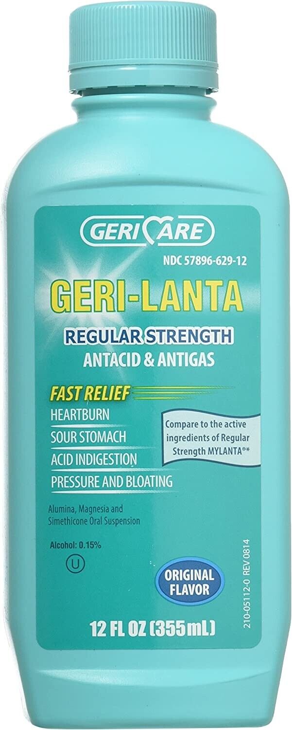 Gericare Regular STRENGTH GERI-LANTA Liquid Antacid/Antigas 12 OZ