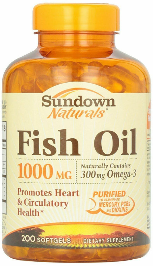 Sundown, Naturals Fish Oil 1000 Mg Softgels, 200 ct