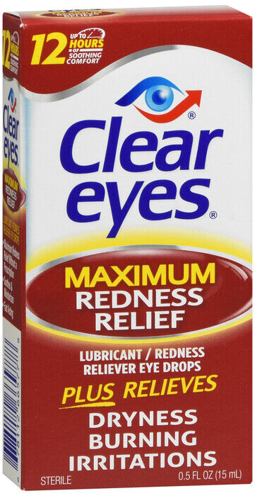 Clear Eyes Maximum Strength Redness Relief, .5 Fluid Ounce   x  3