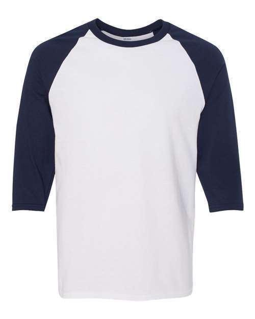 Gildan 5700 Men's Baseball T-Shirt 3/4 Sleeve Raglan Color Block Cotton Blank