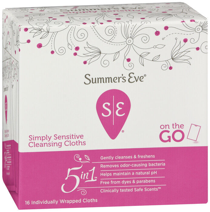 SUMMERS EVE CLEANSING CLOTH SENSITIVE SKIN 16CT