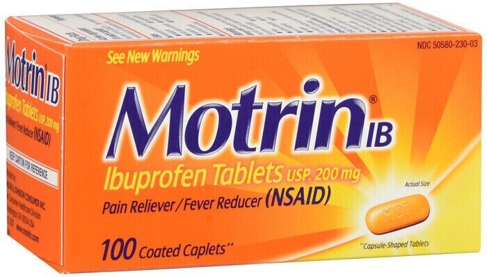 Motrin IB Ibuprofen Caplets 100 count