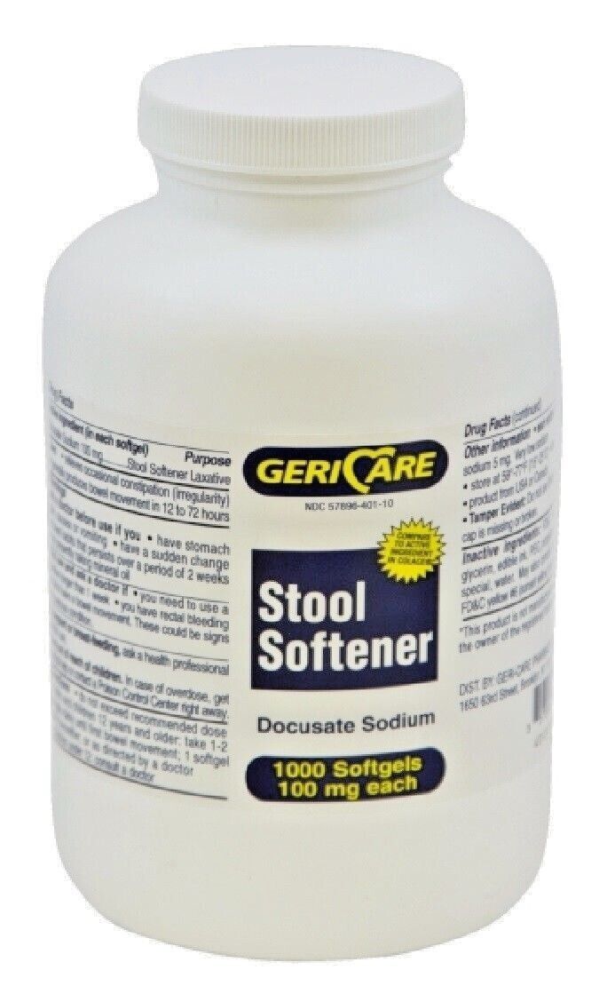 Geri-Care Stool Softener Softgels 100 mg Docusate Sodium 1000 CT