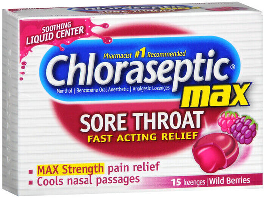 CHLORASEPTIC MAX LOZENGE BERRY 15CT  X  3 BAGS