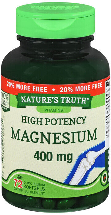 MAGNESIUM 400MG SGC 60+12CT NATURES TRUTH