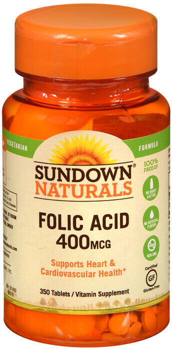 SUNDOWN NATURALS  Folic Acid 400 mcg Tablets 250 ea  X  2