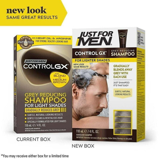 JUST FOR MEN CONTROL LIGHT SHADE SHAMPOO 4OZ