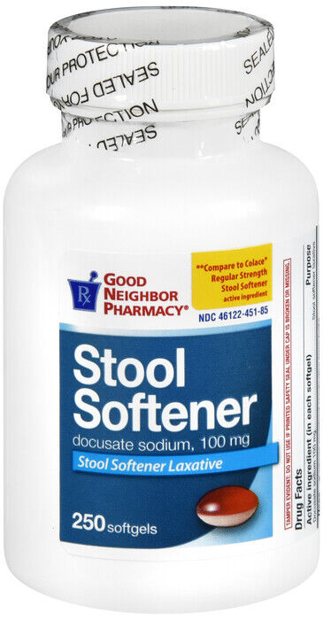 GNP STOOL SOFTENER 100MG SFTGL 250CT   docusate sodium ORAL CAPSULE 100 MG