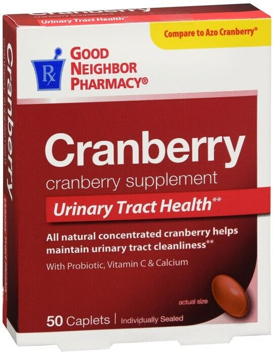 GNP CRANBERRY SUPPLEMENT WITH PROBIOTIC, VITAMIN C & CALCIUM CAPLETS 50CT