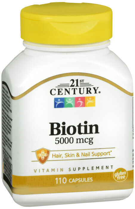 BIOTIN 5000 MCG CAPLETS 110 CT 21ST CENTURY  X 2