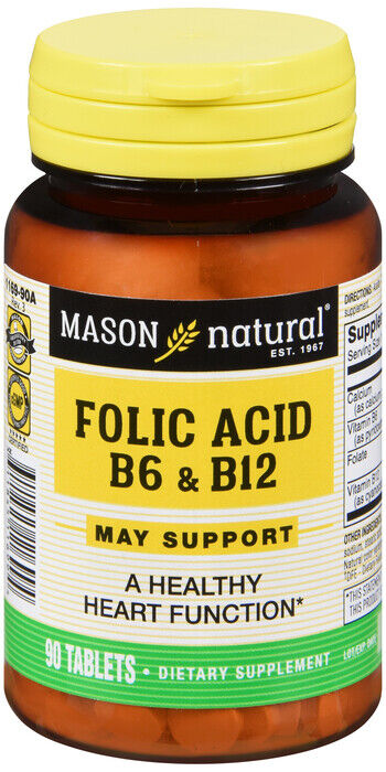 FOLIC ACID B-6 & B-12 90CT TABLETS MASON