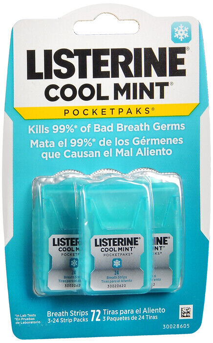 LISTERINE POCKET PK COOL MINT 3PK      6X72CT