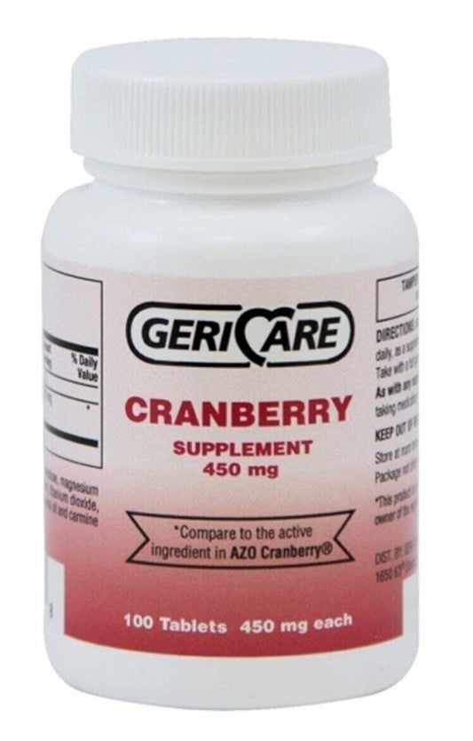 Geri-Care Cranberry Extract Dietary Supplement Tablets 450mg Strength 100 Count