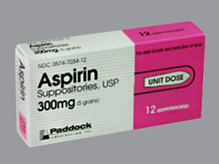 ASPIRIN 300 MG SUPPOSITORY 12CT