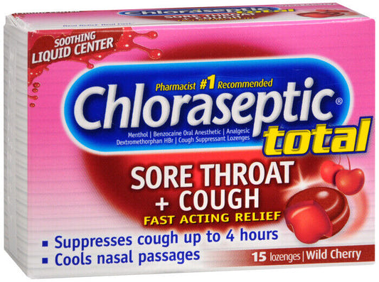 CHLORASEPTIC TOTAL LOZENGE CHERRY 15CT