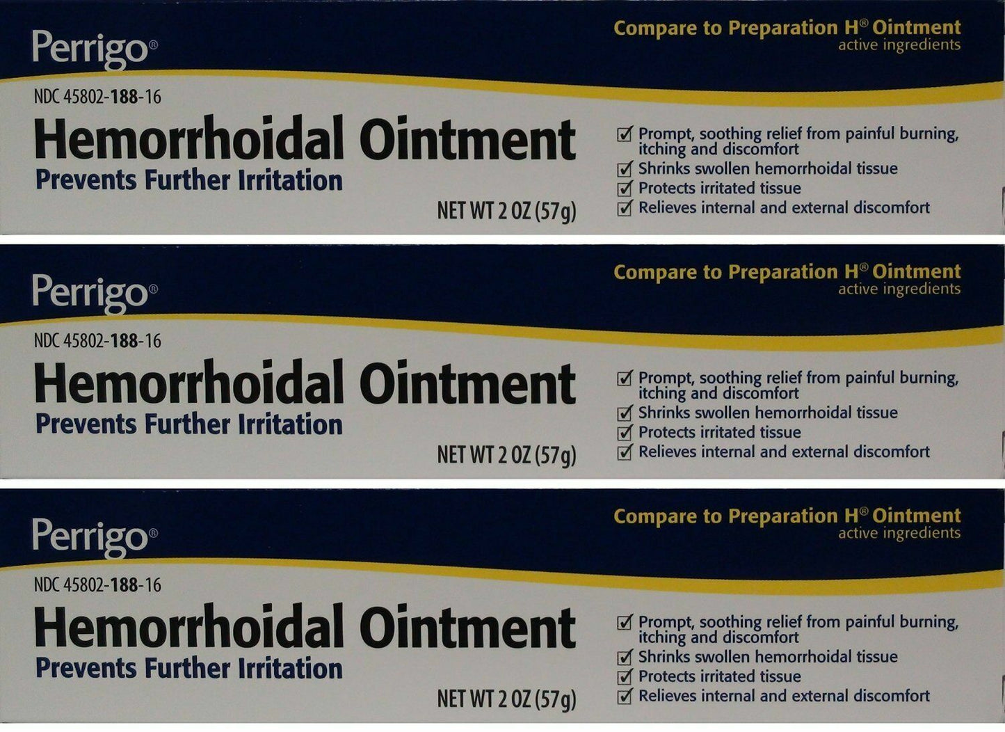 Perrigo Hemorrhoid Ointment 2oz ( 3 tubes )