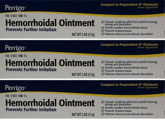 Perrigo Hemorrhoid Ointment 2oz ( 3 tubes )