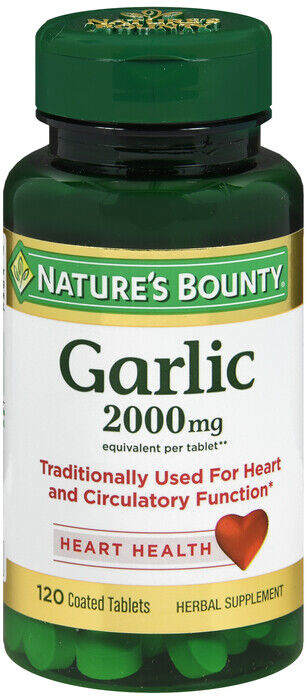 Nature's Bounty Garlic 2000mg, Tablets 120 ea X 2 BOTTLES