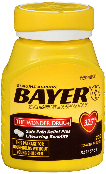 Bayer ASPIRIN TABLET 200 CT aspirin Oral Tablet 325 MG