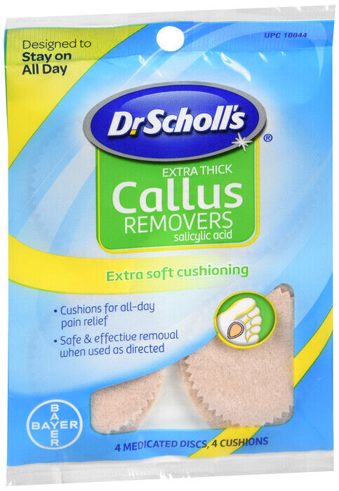 SCHOLLS CALLUS REMOVER CUSHION X/THICK 4CT  X 3 PACKS