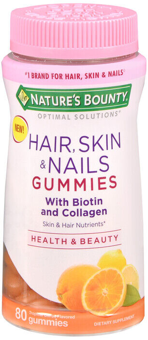 HAIR/SKIN/NAIL+COLLAGEN GUMMY 80CT NATURE'S BOUNTY