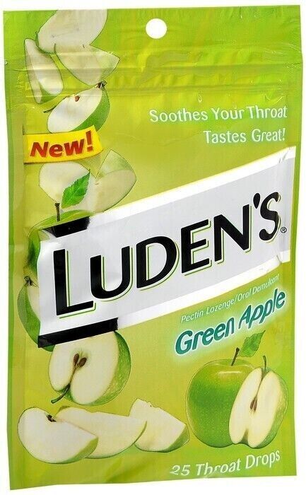 Luden's Bag of Green Apple Throat Drops 25 ct