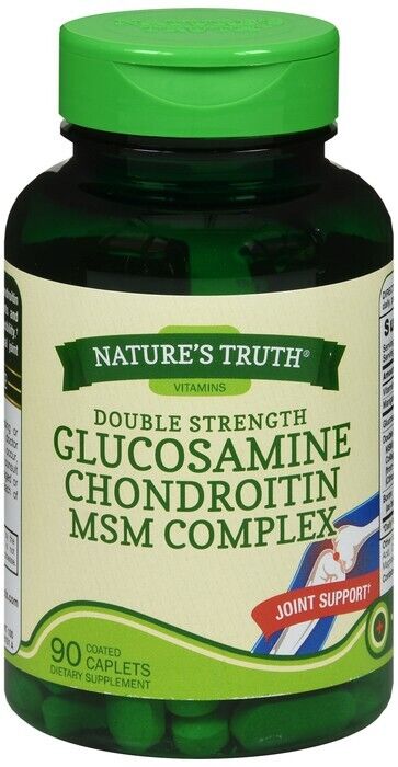 Nature's Truth Double Strength Glucosamine Chondroitin MSM Complex Caplets 90 Ct