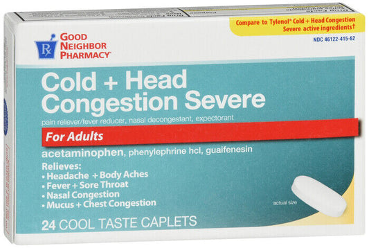 GNP COLD+HEAD CONGESTION SEVERE CPL 24CT  COMPARES TYLENOL COLD