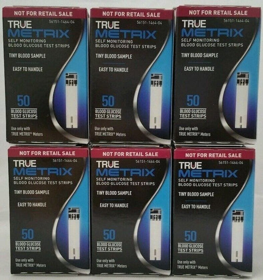 True Metrix Blood Glucose 50 Test Strips  x 6 boxes    300 total