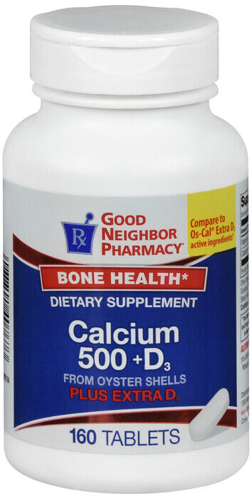 GNP CALCIUM+D 500 MG TAB 160 CT