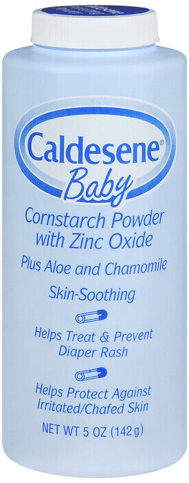 Caldesene Baby CORNSTARCH POWDER With Zinc Oxide 5 oz ( 2 pack ) BLUE