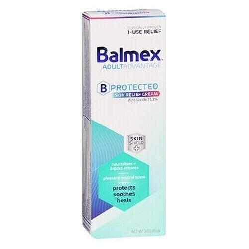 Balmex Adult Advantage Cr  Zinc Oxide 11.3% Soothe Protect Neutral Scent  3oz